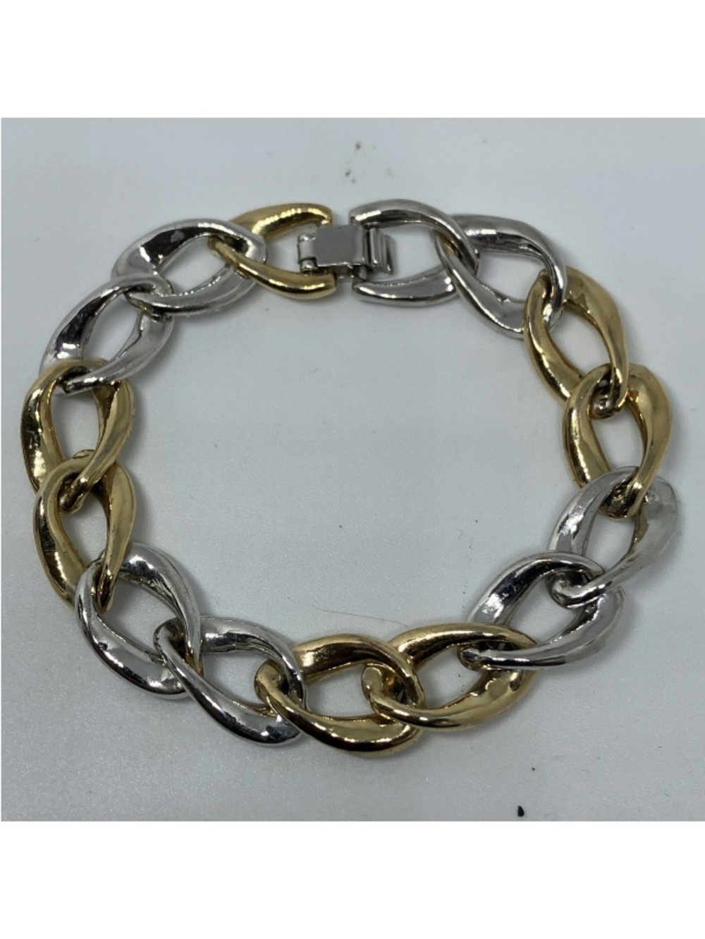 Oliver Weber Collection Pave Curve Link Gold-Plated Two-Tone Women’s Bracelet 7" - Picture 10 of 16